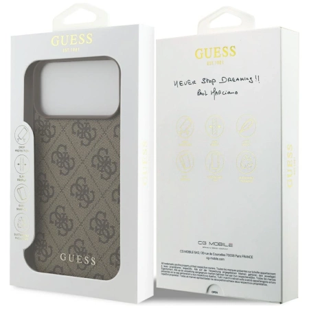 Guess 4G Classic Case für iPhone 17 Pro Max - Braun