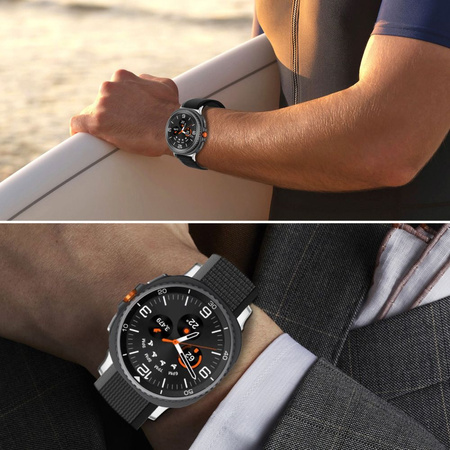 TECH-PROTECT NYLON STRIPE SAMSUNG GALAXY WATCH 8 / CLASSIC (40 / 44 / 46 MM) BLACK/ORANGE