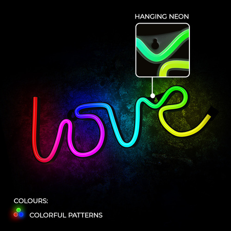 Neon LED RGB LOVE FLRN01 + pilot Forever Light