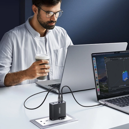 GaN charger UK Joyroom JR-TCG05UK 140W 3x USB-C USB-A + USB-C / USB-C cable 240W 1.2m