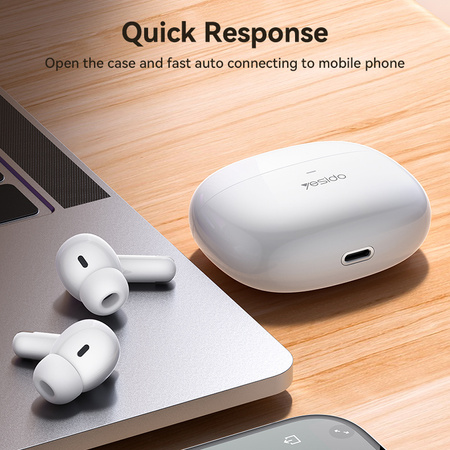 Yesido Słuchawki Bluetooth TWS28 ANC+ENC białe