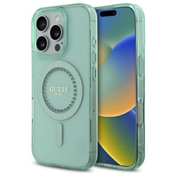 Guess IML Rhinestones MagSafe - Etui iPhone 16 Pro Max (zielony)