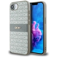 Etui DKNY Repeat Texture Pattern with Tonal Stripe na iPhone 16e - beżowe