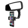 Adjustable car rearview mirror holder for smartphone black