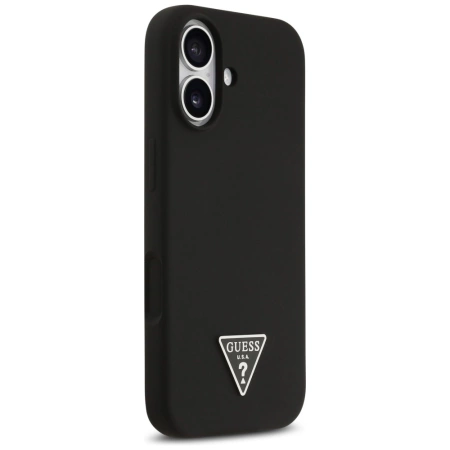 Guess Silikon Triangle Logo MagSafe Hülle für iPhone 17 - Schwarz