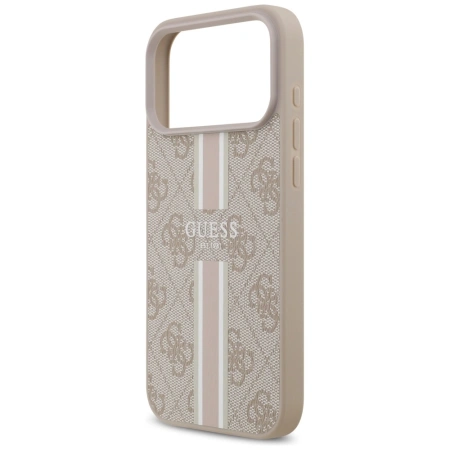 Etui Guess 4G Printed Stripes MagSafe na iPhone 17 Pro Max - różowe