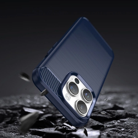 Carbon Case iPhone 14 Pro flexible Gel-Rückseite blau