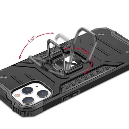 Wozinsky Ring Armor etui iPhone 14 Pro Max pancerny pokrowiec uchwyt magnetyczny ring srebrne