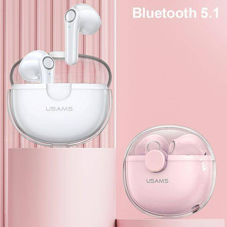 USAMS Słuchawki Bluetooth 5.1 TWS BU series bezprzewodowe biały/white BHUBU01