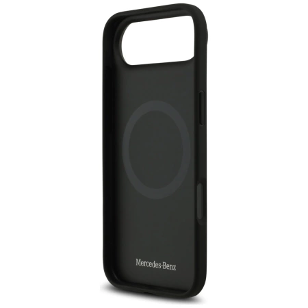 Etui Mercedes Leather Large Laurel Leave MagSafe na iPhone Air - czarne