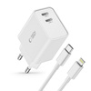 Wall Charger 2x USB-C PD 35W + Cable USB-C - Lightning white