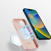 Dux Ducis Grit Ledertasche für iPhone 14 Plus Elegante Kunstlederhülle (MagSafe-kompatibel) Rosa