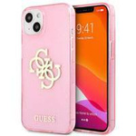 Guess GUHCP13SPCUGL4GPI iPhone 13 mini 5,4" różowy/pink hard case Glitter 4G Big Logo
