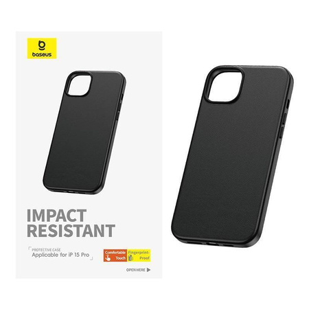 Etui APPLE IPHONE 15 PRO Baseus Fauxther Series czarne