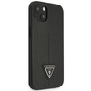 Original Handyhülle IPHONE 14 PLUS Guess Hardcase Saffianotriangle Logo (GUHCP14MPSATLK) schwarz
