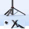 Selfie Stick WC12YDS Teleskopstativ 1,3 m aus Aluminiumlegierung mit Dual-Licht und Telefonhalter – Schwarz
