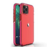 Spring Case clear TPU gel protective cover with colorful frame for iPhone 13 mini light pink