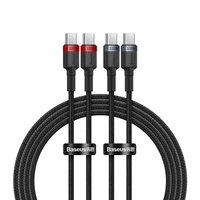 Baseus Cafule USB-C / USB-C-Kabel 100W 1 m - rot-schwarz und schwarz-grau (2 Stk.)
