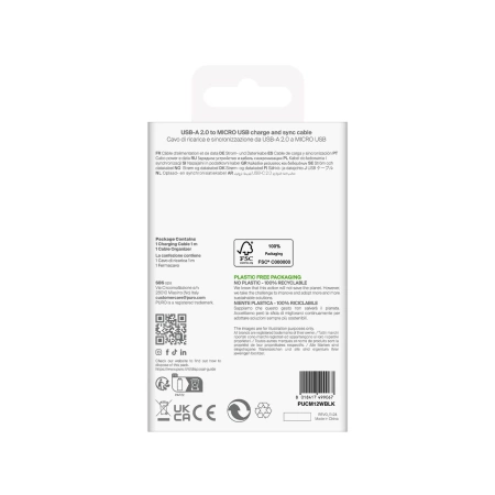 Kabel Puro TPE 12W USB-A - microUSB 1m - czarny