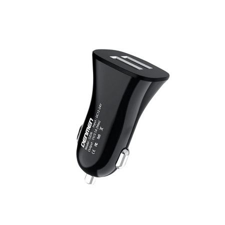 ŁADOWARKA SAMOCHODOWA 3A CZARNA DENMEN 3100mA DUAL FAST CHARGING DZ06 2XUSB 15W