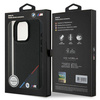 Original Handyhülle IPHONE 16 PRO BMW Hardcase M Perforated Tricolor Line MagSafe (BMHMP16L23PUPDK) schwarz