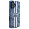 Original Handyhülle IPHONE 16 Guess Hardcase 4G Printed Stripes MagSafe (GUHMP16SP4RPSB) blau