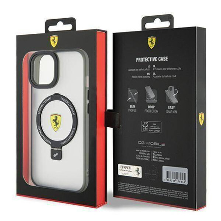 Etui Ferrari Ring Stand 2023 Collection MagSafe na iPhone 15 - przezroczyste