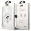 Original Handyhülle IPHONE 13 PRO Karl Lagerfeld Hardcase Ring Stand Karl&Choupettte MagSafe (KLHMP13LHMRSKCH) weiß