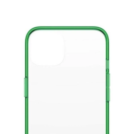 Etui PanzerGlass ClearCase antybakteryjne z certyfikatem Military Grade na iPhone 13 / 14 / 15 - przezroczysto-zielone