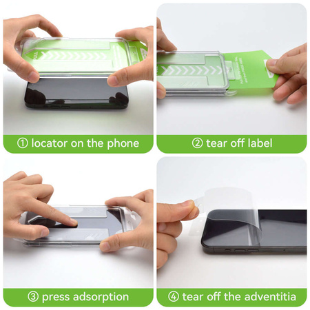 9H tempered glass with mounting frame for iPhone 14 Plus Wozinsky Premium Glass - black