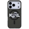 Karl Lagerfeld nakładka Magsafe IML glitter case metal camera frame and buttons Karl and Choupette sketch logo do iPhone 17 Pro transparentna
