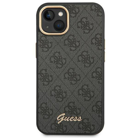 Oryginalne Etui IPHONE 14 PLUS Guess Hard Case 4G Vintage Gold Logo (GUHCP14MHG4SHK) czarne
