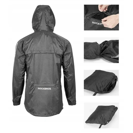 Rockbros YPY013BKM breathable windproof rain jacket M - black