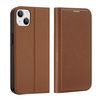 Dux Ducis Skin X2 case for iPhone 14 Plus case with magnetic flap brown