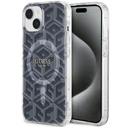 Oryginalne Etui GUESS Hardcase GUHMP15MHGCUSTGK do iPhone 15 Plus (Kompatybilny z Magsafe / IML GCUBE / czarny)