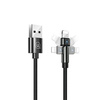 USAMS Kabel pleciony obrotowy U60 2A Lightning czarny/black 1m SJ476USB01 (US-SJ476)