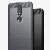 Carbon Case Flexible Cover TPU Case for Nokia 2.4 black