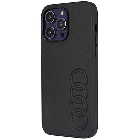 Audi Kunstleder iPhone 14 Pro Max 6,7" schwarz/schwarz Hardcase AU-TPUPPCIP14PM-TT/D1-BK