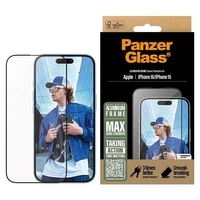 PanzerGlass Displayschutzfolie Aluminiumrahmen iPhone 16 6,1&quot; Ultra-Wide Fit 2849