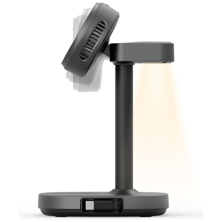 Stacja ładująca Energea MagArctic Stand  4w1 Qi2 z chłodzeniem i kablem grafitowy