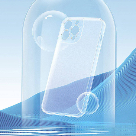 Baseus frosted glass case cover for iphone 13 hard cover with gel frame transparent (arws000602)