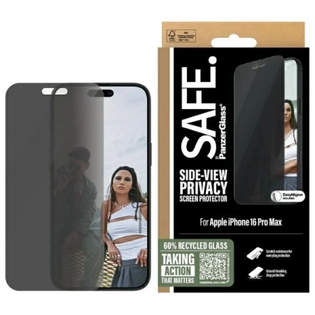 Szkło hartowane SAFE by PanzerGlass Privacy Screen Protector Ultra-Wide Fit na iPhone 16 Pro Max