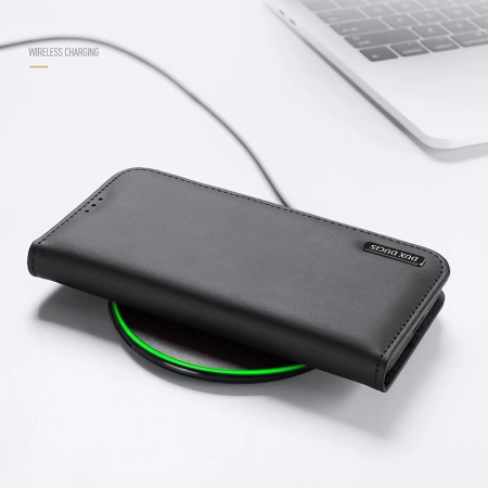 Dux Ducis Hivo Samsung Galaxy S25 Edge Hülle mit Klappdeckel und RFID-Schutz - Schwarz