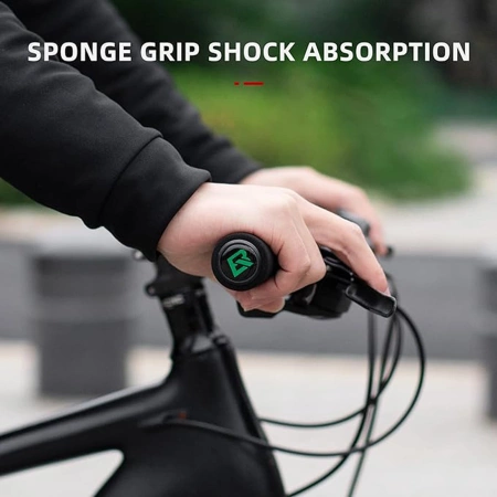 Rockbros BT1001BKRD sponge bicycle handlebar grips - black and red