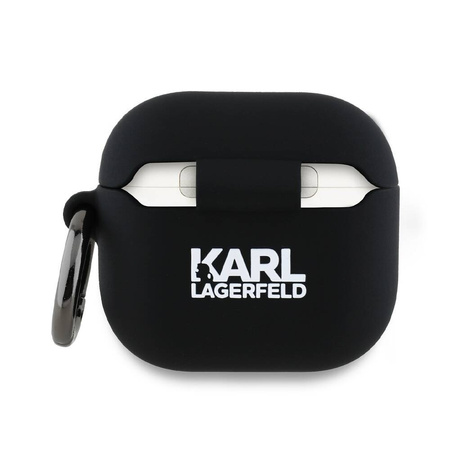 Schutzhülle für APPLE AIRPODS 4 Karl Lagerfeld Silicone Karl&Chaupette Head 3D (KLA4RUNKCHK) schwarz