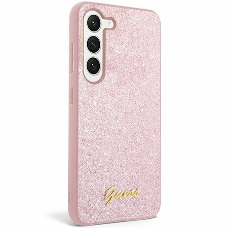Guess Glitter Script Hülle für Samsung Galaxy S24 – Rosa
