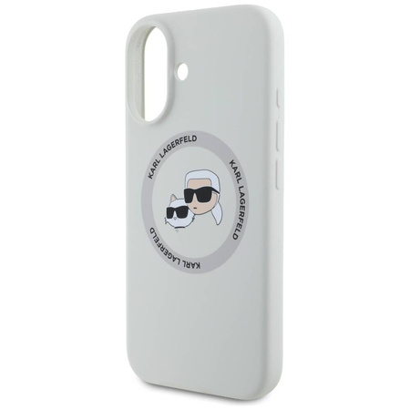Case IPHONE 16 Karl Lagerfeld Silicone Double Heads&Circle MagSafe beige
