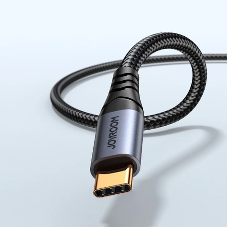 Joyroom stereo audio cable AUX 3.5 mm mini jack - USB-C for phone 1.2 m black (SY-A07)