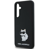 Oryginalne Etui KARL LAGERFELD hardcase Silicone Choupette Metal Pin KLHCSA35SMHCNPK do Samsung Galaxy A35 czarny