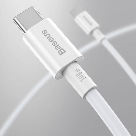 Baseus Superior kabel przewód USB Typ C - USB Typ C szybkie ładowanie Quick Charge / Power Delivery / FCP 100W 5A 20V 1m biały (CATYS-B02)